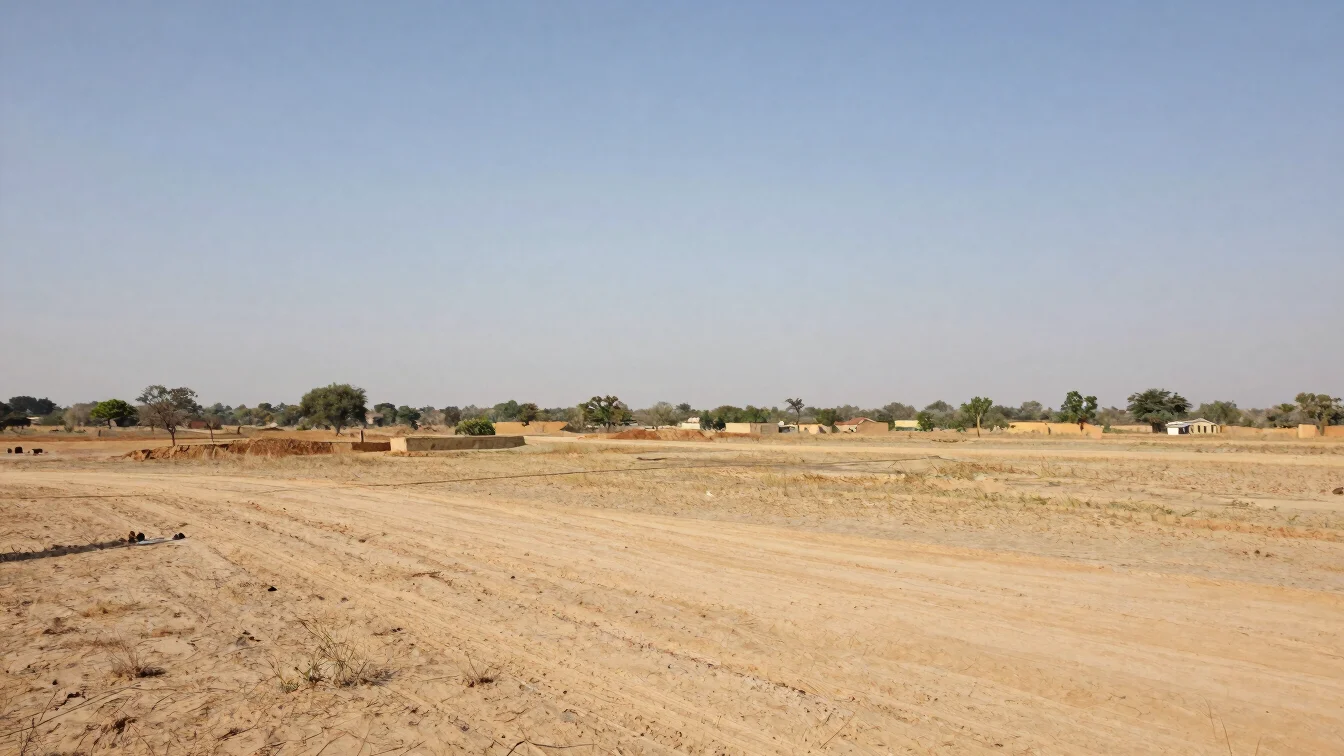 Wide environmental view of the Bibinagar project site, dry Deccan